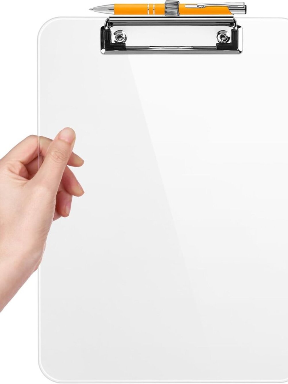Plastic Clipboard with Pen Holder, [10% Thicker] Clip Boards 8.5x11 with Low Pro